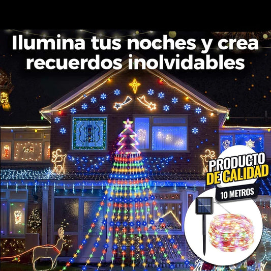 Luces Multicolor Navidad Solar 10m